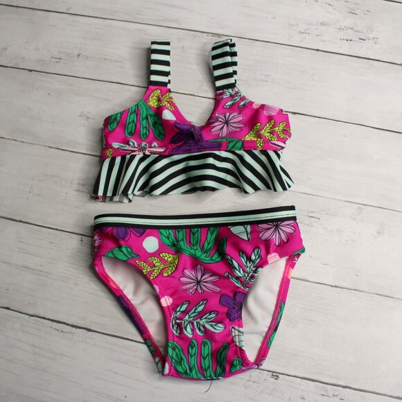 Cat & Jack Baby Girl Bikini Swimsuit Set Size 12 Months 2 Pc Floral - Picture 2 of 4